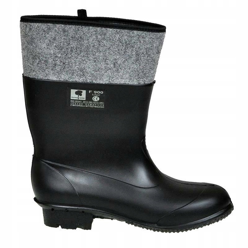 Gumofilce Ocieplane Filcem Kalosze Nieprzemakalne Długość wkładki 28.8 cm