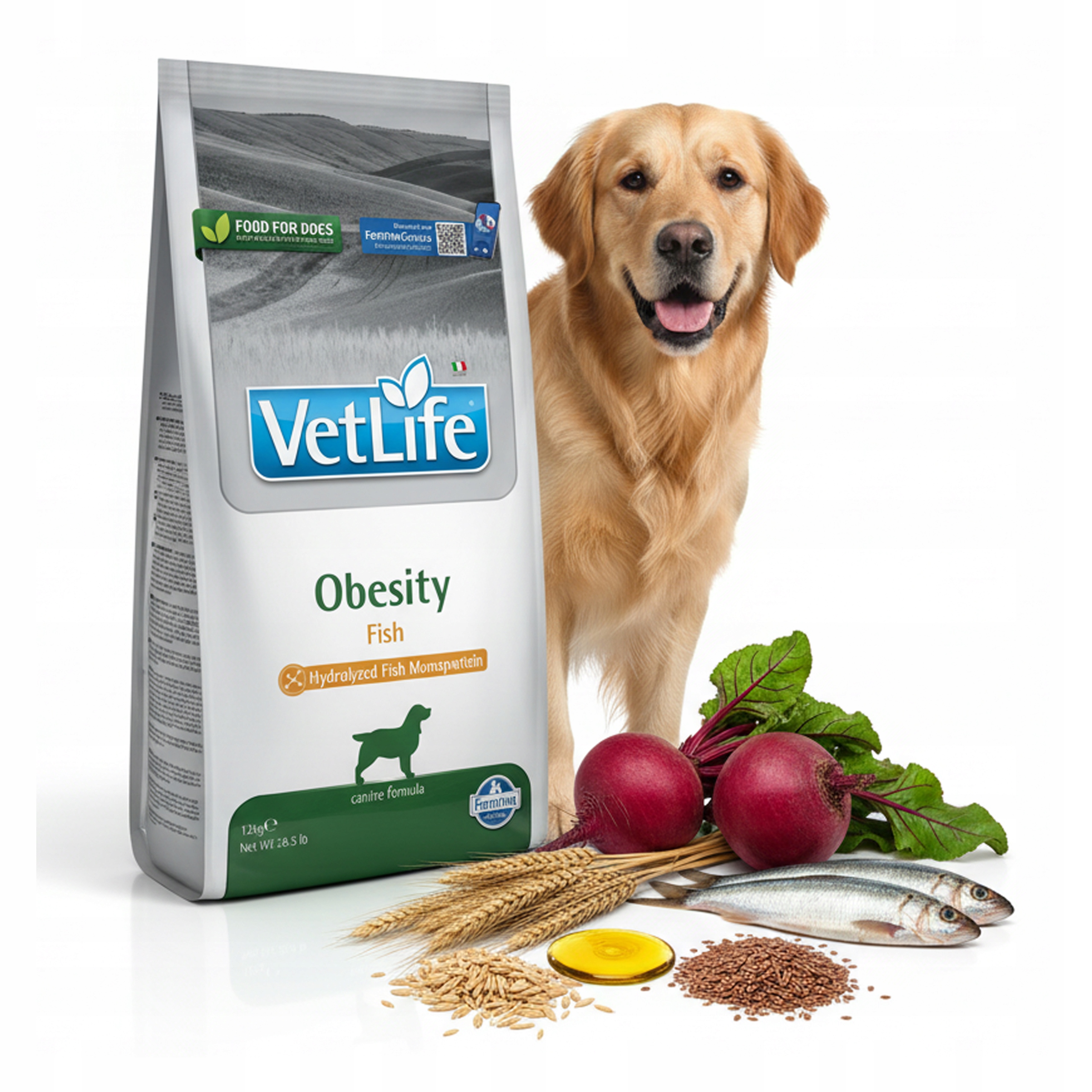 Farmina Vet Life Fish Obesity 12kg krmivo pro dospělého psa s nadváhou