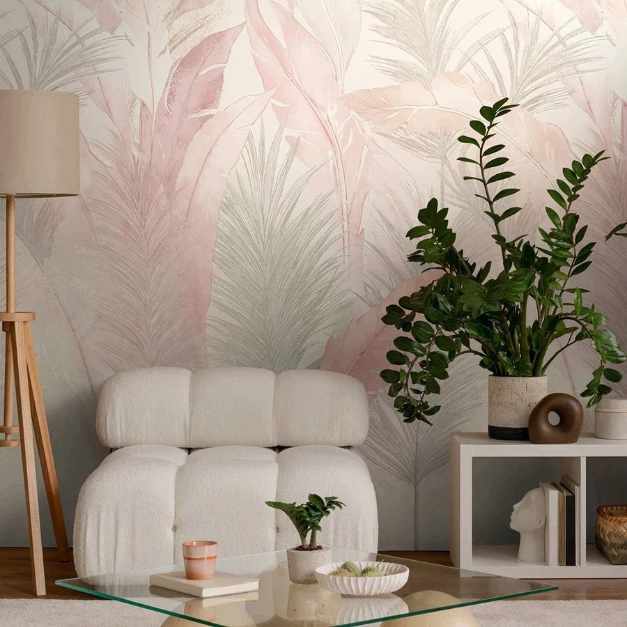Tapeta Mural Velké Pastelové Listy 159x280 flizelina Obývací Pokoj Ložnice Hol