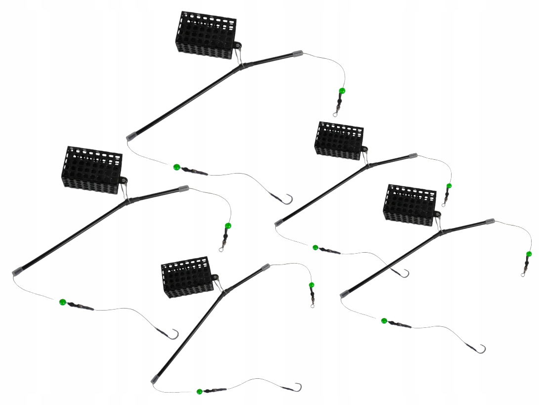 GOTOWE ZESTAWY KARPIOWE Z KOSZYCZKIEM KOSZYK GRUNT 5szt 40g