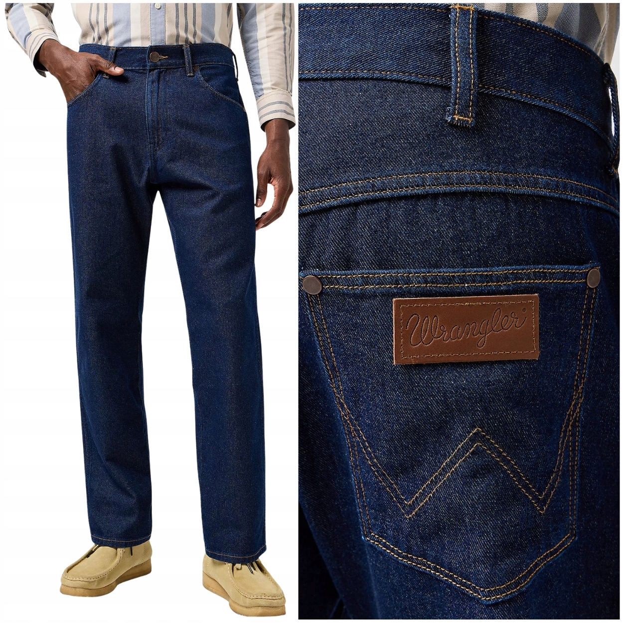 Wrangler Frontier Rinsed rovné volné džíny bez streče W40 L32