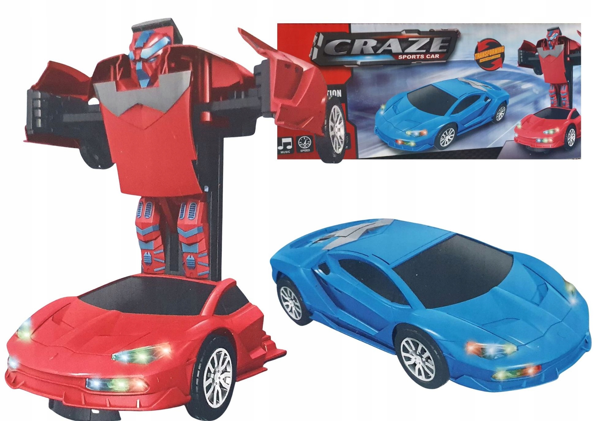 

2w1 Auto-robot Samochód Transformuje Led Muzyka