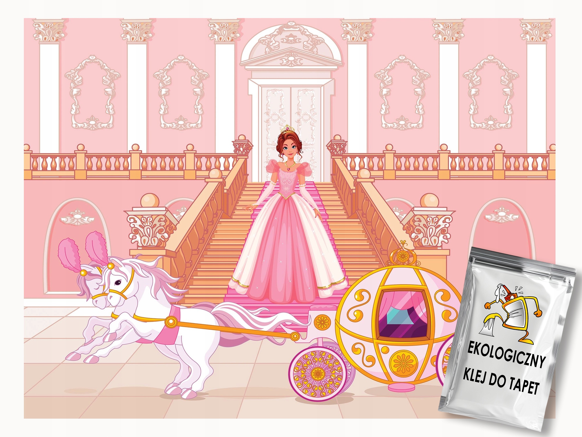 Fototapeta Flizelina pro děti Princezna Karoca Kůň 350x250 lepidlo