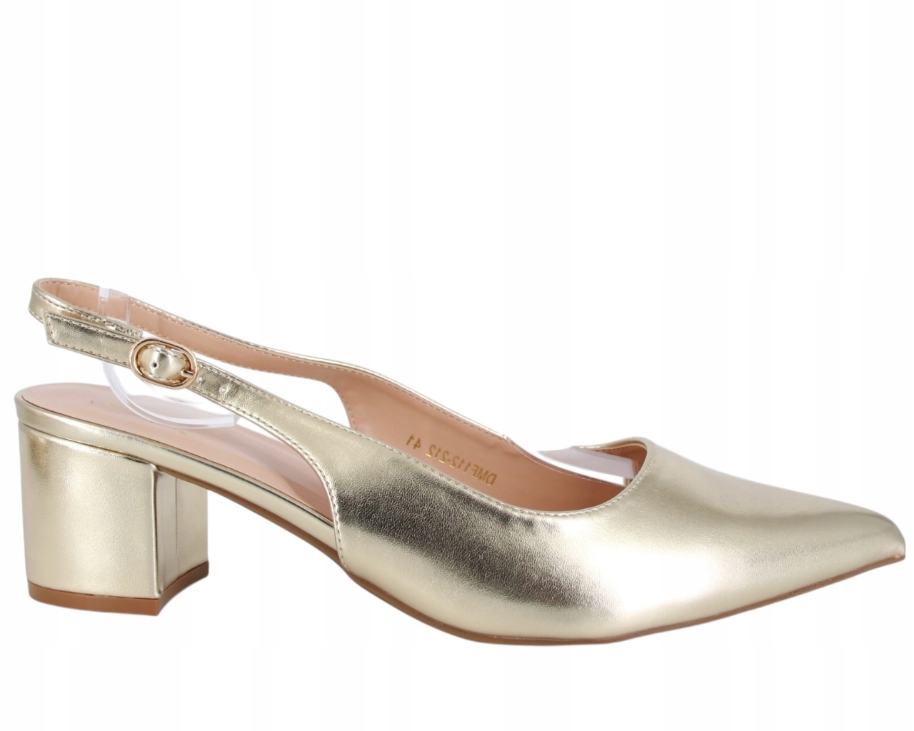 Zlaté Sandály Bez Podpatku Dámské Lodičky Na Podpatku 6,5 cm Eko Kůže 44