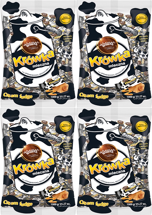 Krówka mleczna Wawel cukierki mleczne tradycyjne torba 1kg krówki kruche x4