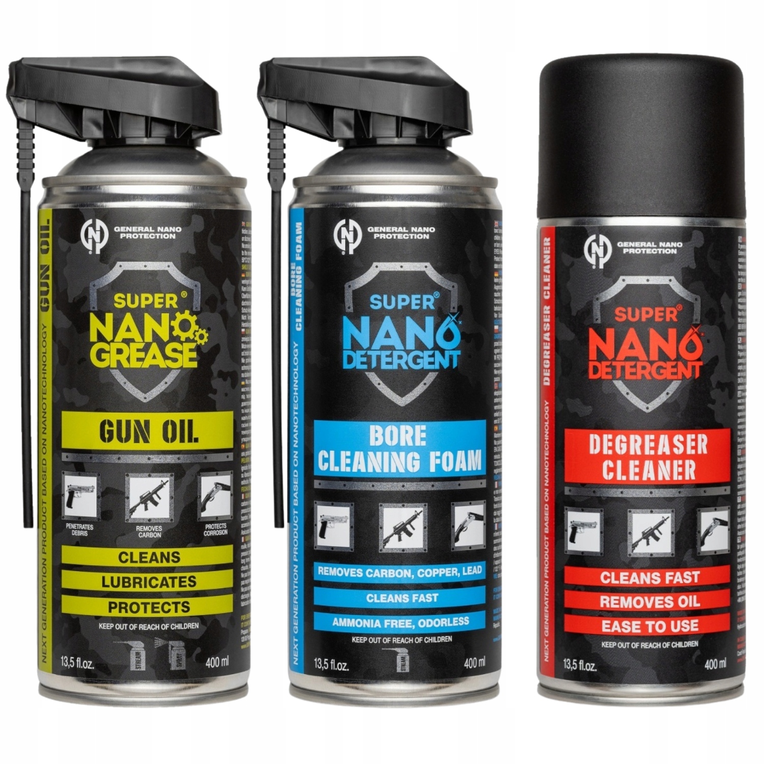 Set! General Nano Protection Olej Odmašťovač Pěna na zbraně 400 ml