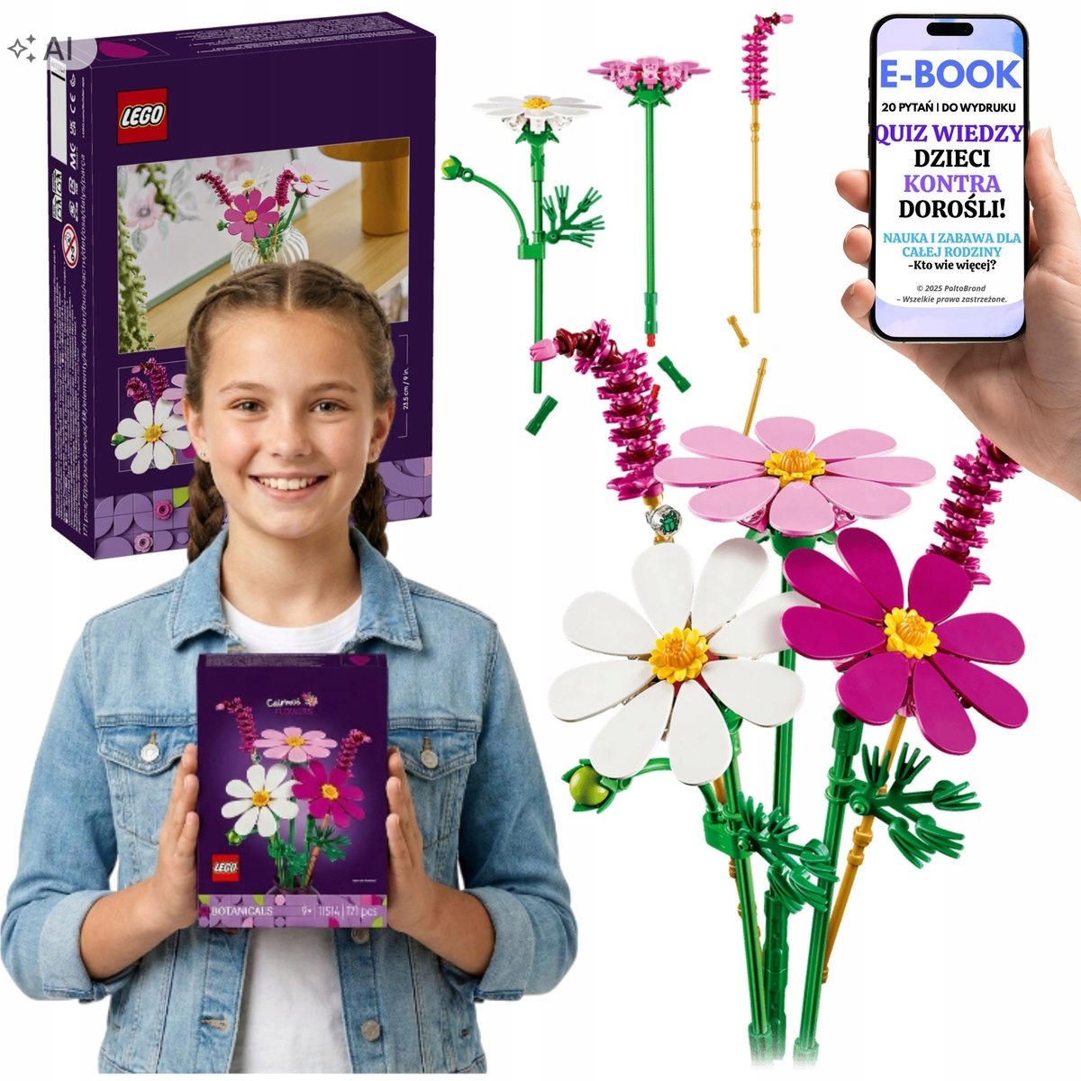 Lego Kwiaty Botanicals Kosmosy Bukiet Dla Niej EBOOK-2