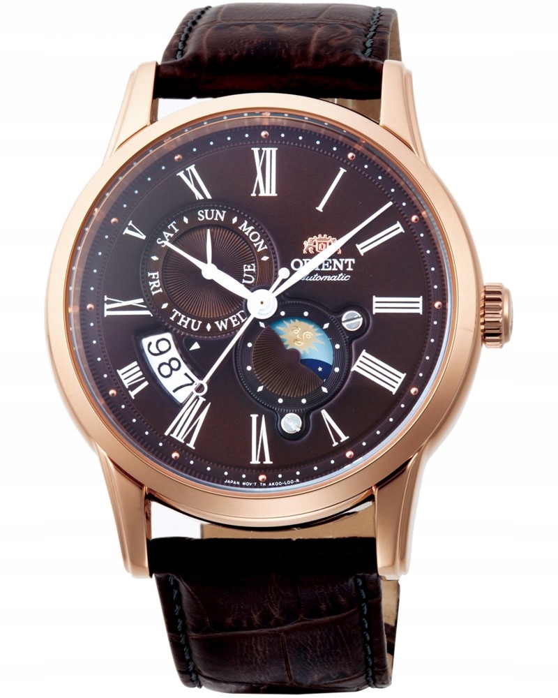 Nový originální Pánské Hodinky Orient Sun & Moon RA-AK0009T30B Automat s páskem