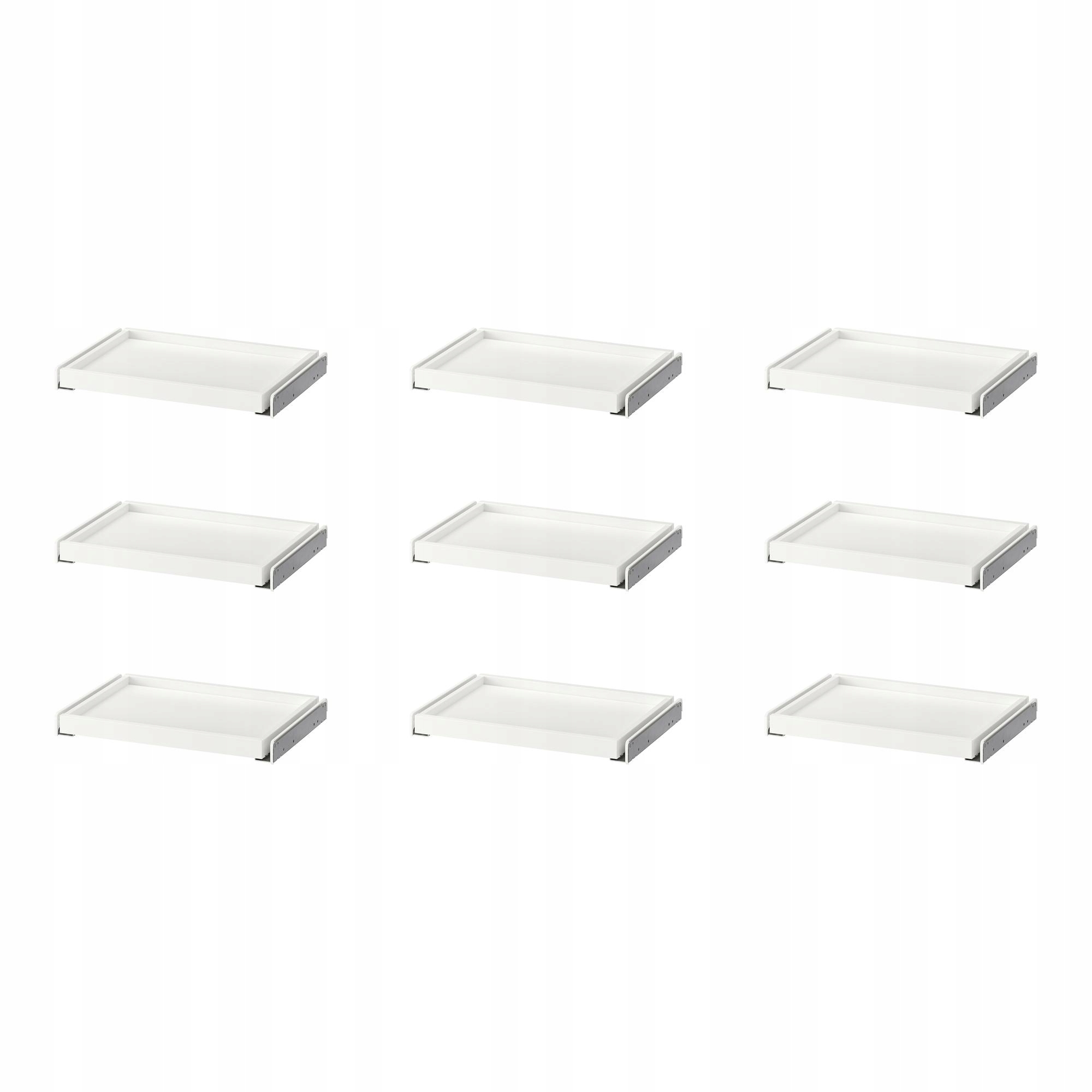 9 szt. Komplement Wysuwana taca biały 50x35 cm do szafy Pax
