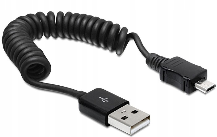 

Kabel mini Usb Spiralny MicroUSB 0,2-0,6m czarny