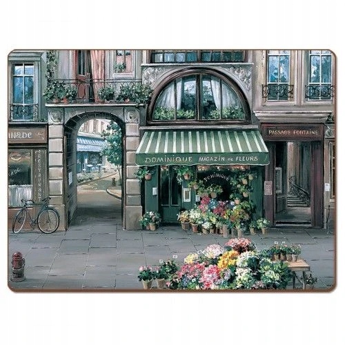 Podkładki Korkowe na Stół Duże Premium 4 szt Cala Home Village Square Paryż