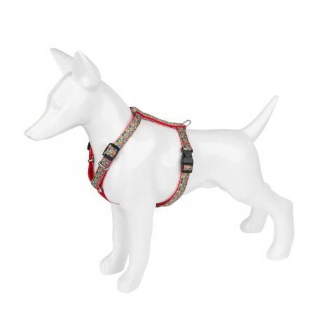 Levně Barry King Postroj pro psa, folkový vzor, páska, 25MM/70-90CM, červený