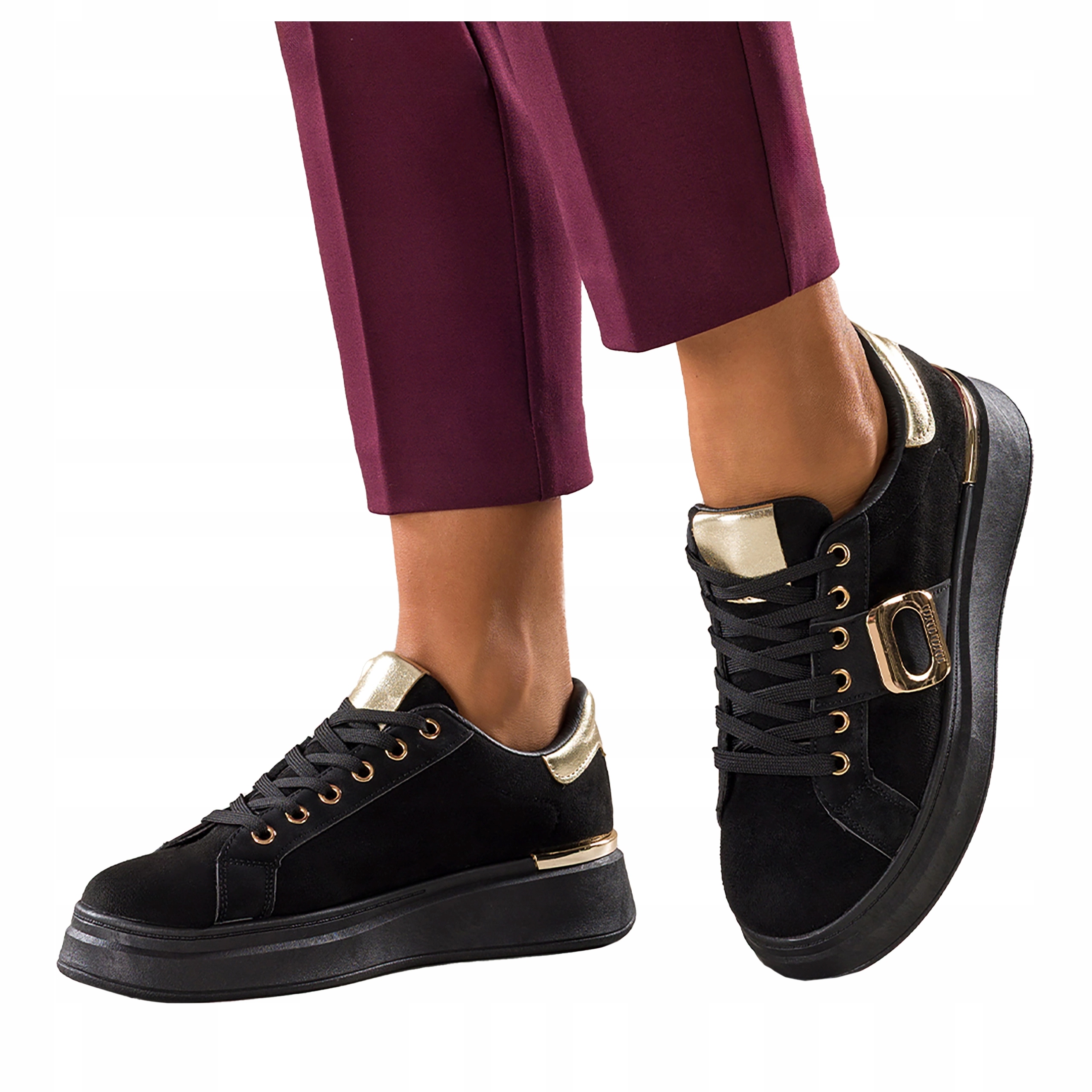 Sneakersy Černé Dámské Sportovní Boty Komfortní Módní Stylový Desing, velikost 39