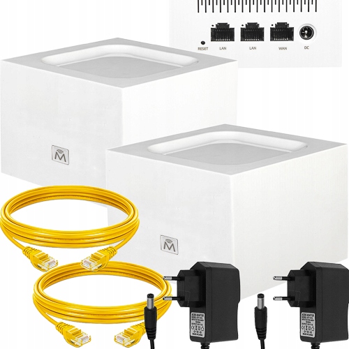 2x AC1200 Router Mesh Gigabitový Přepínač Přístupových Bodů WiFi 1200Mbps QoS Repeater