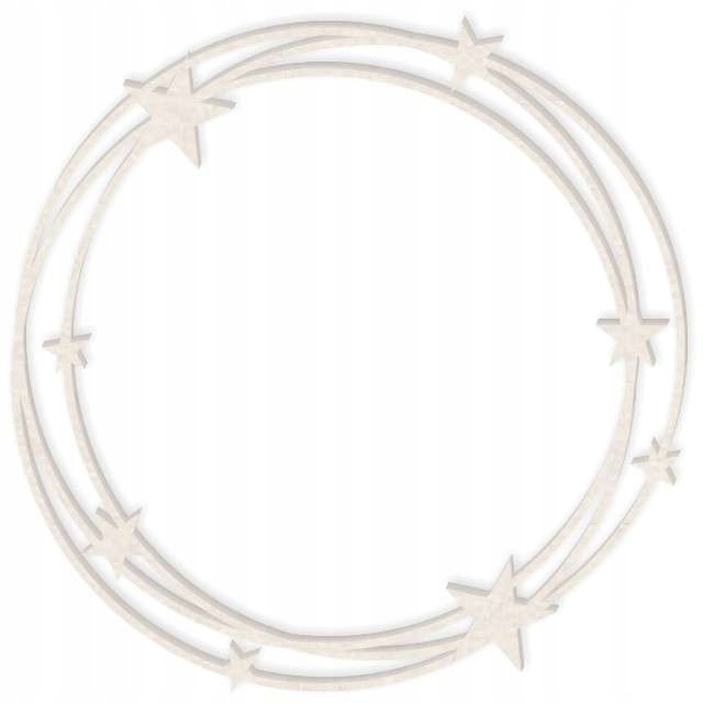 Tekturka scrapki ramka okrągła gwiazdki 90x90 mm