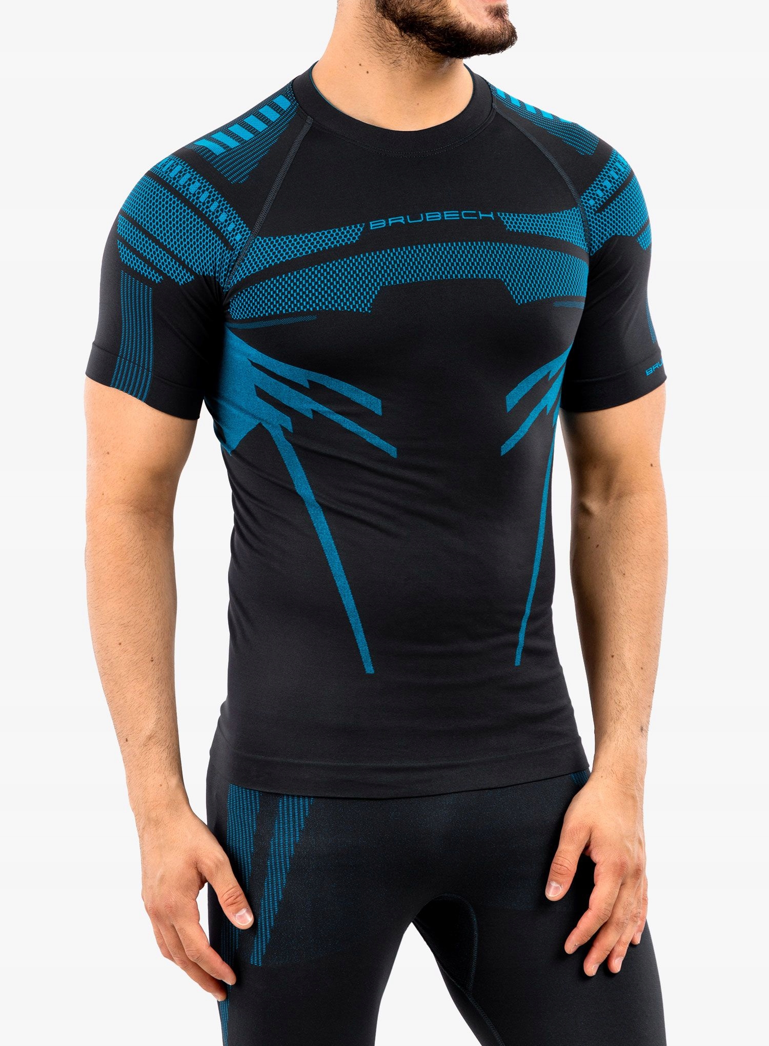 Koszulka Brubeck Dry T-shirt graphite/blue S