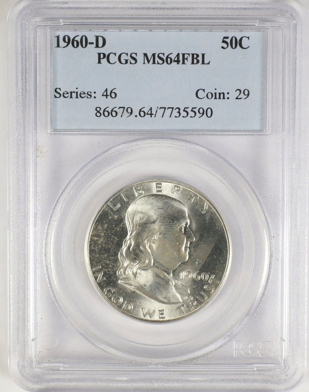 USA - Half Dollar Franklin - 1960 D - Grading PCGS MS64 - FBL!