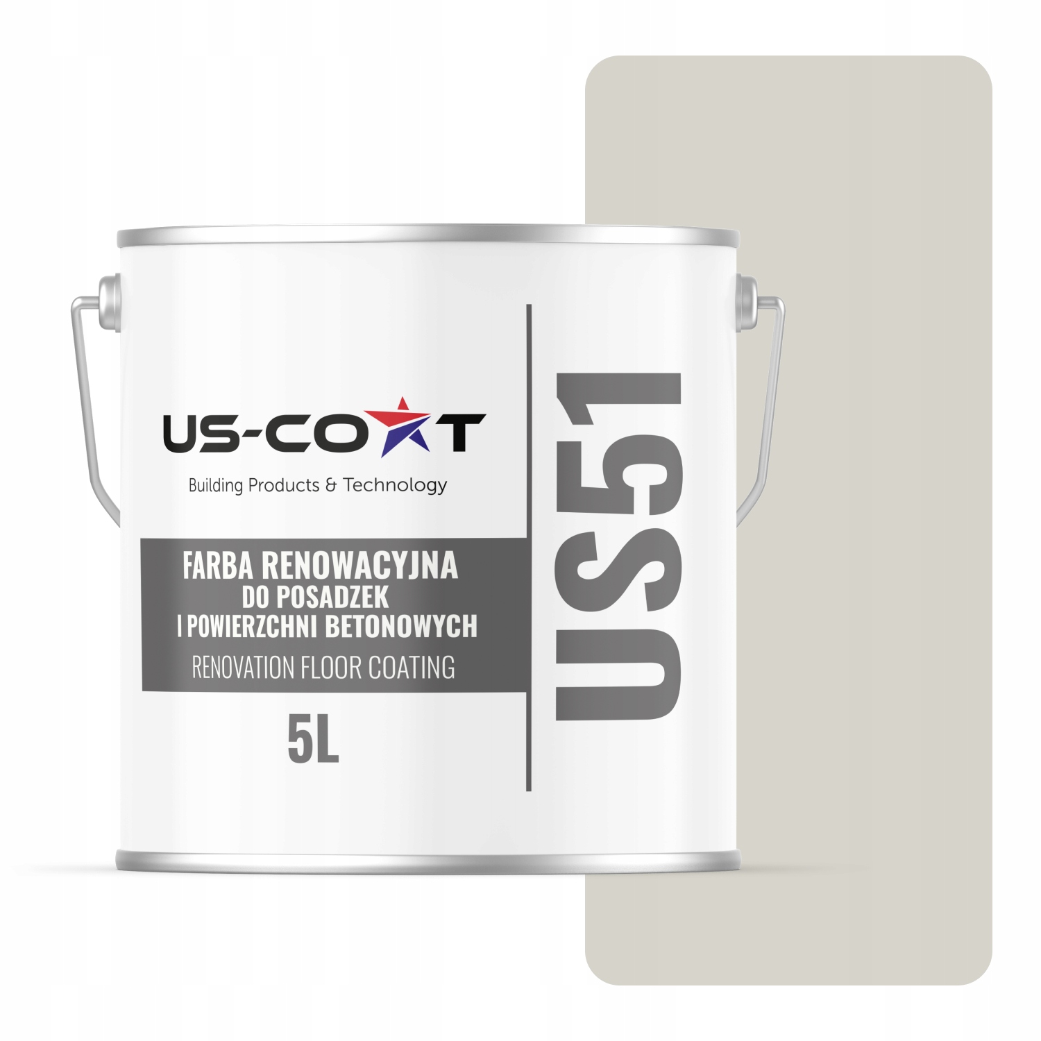 Farba Na Renováciu Podláh Betón Garáž Bielo-šedá RAL9002 Mat 5 L