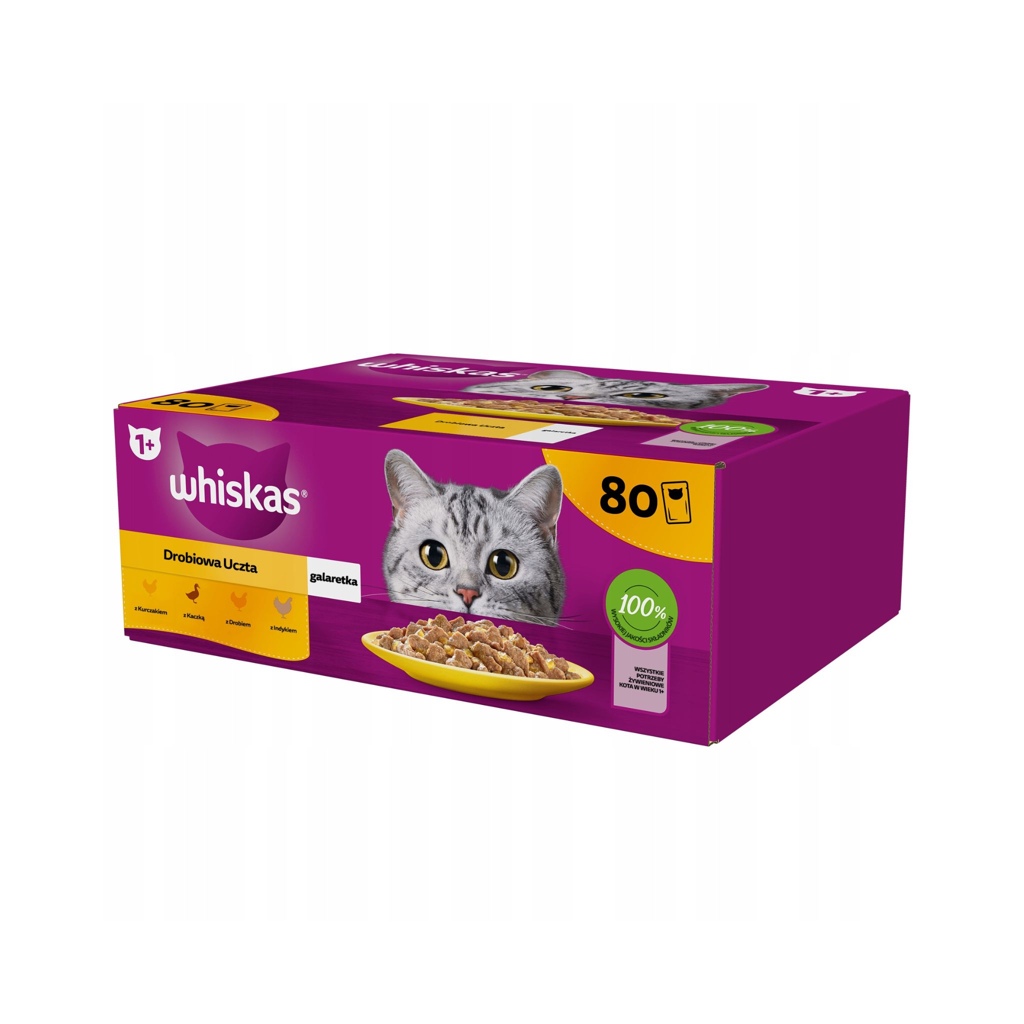 Levně Whiskas Adult Drůbeží Hody v Želé 80x85g Mokré Krmivo pro Kočky