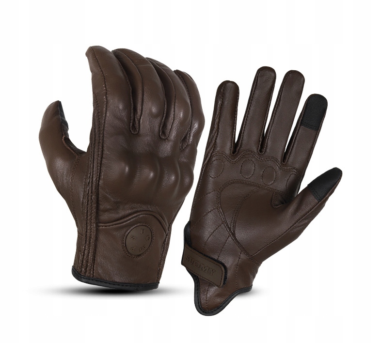 SKÓRZANE RĘKAWICE MOTOCYKLOWE SUOMY DOTYK CZARNE L Kolor czarny