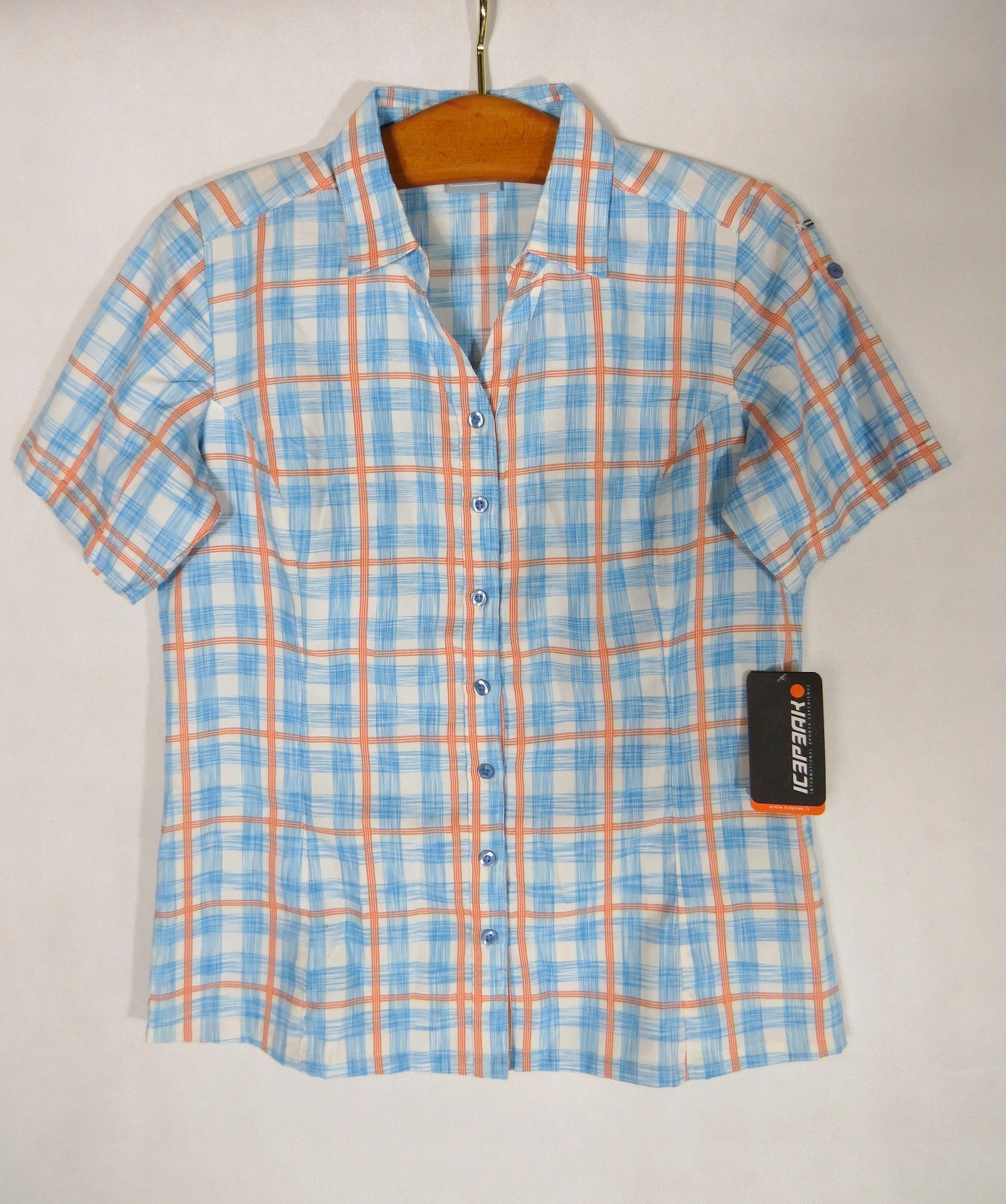 Koszula krótki rękaw w kratę SPORTOWA ODDYCHAJĄCA PREMIUM Outdoor ICEPEAK L Rozmiar 40