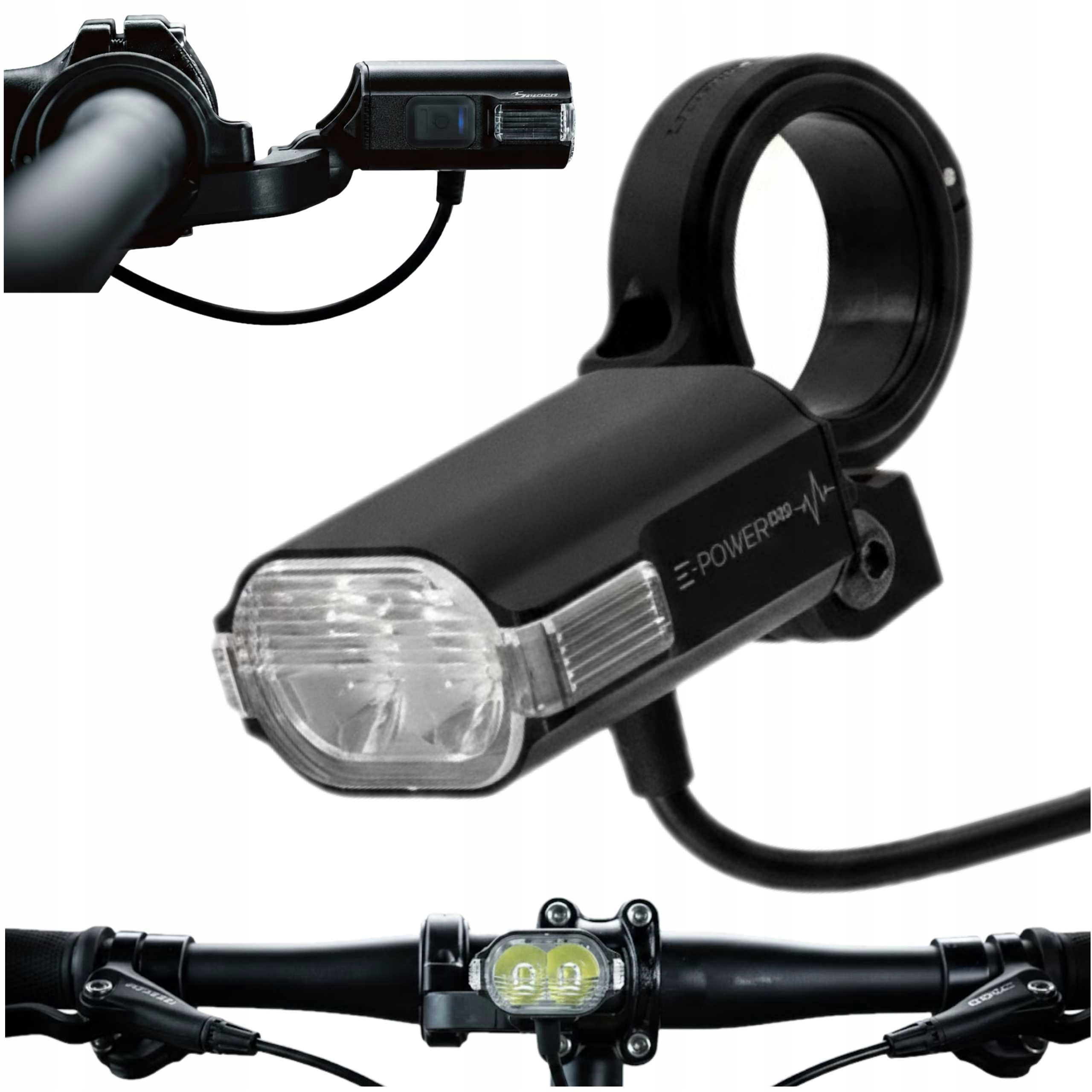 Přední světlo na kolo E-Bike Moon E-Power 1000lm 6-12V Světlo pro Ebike