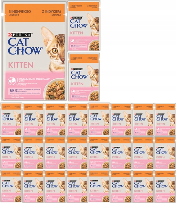 Levně Purina Cat Chow Kitten s krůtím masem želé 26x85 g