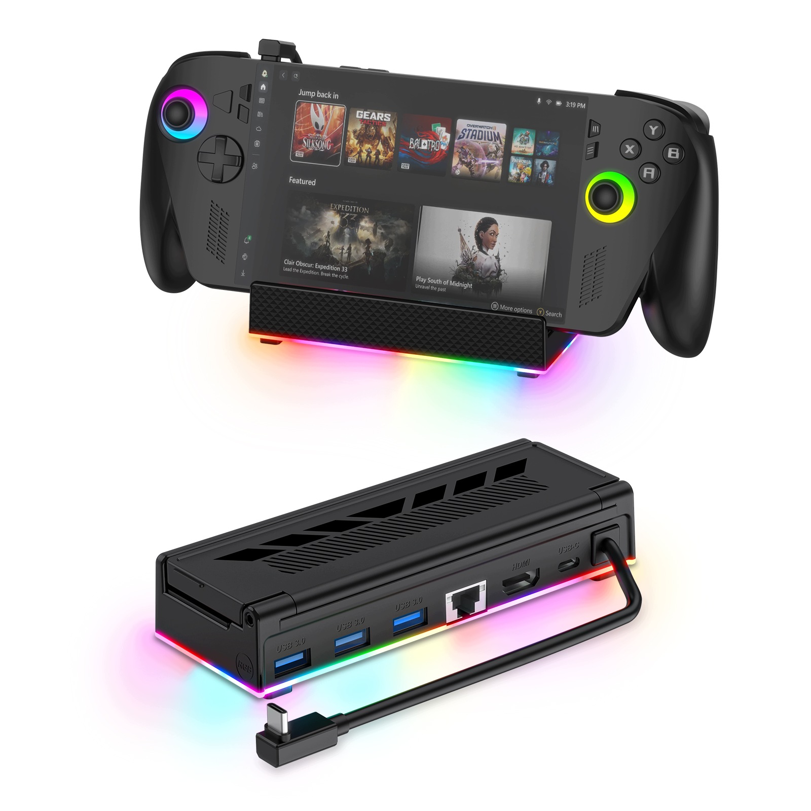 Stacja dokująca do Steam Deck Oled Asus Rog Xbox Ally X Hdmi 4K Pd 100W Rgb