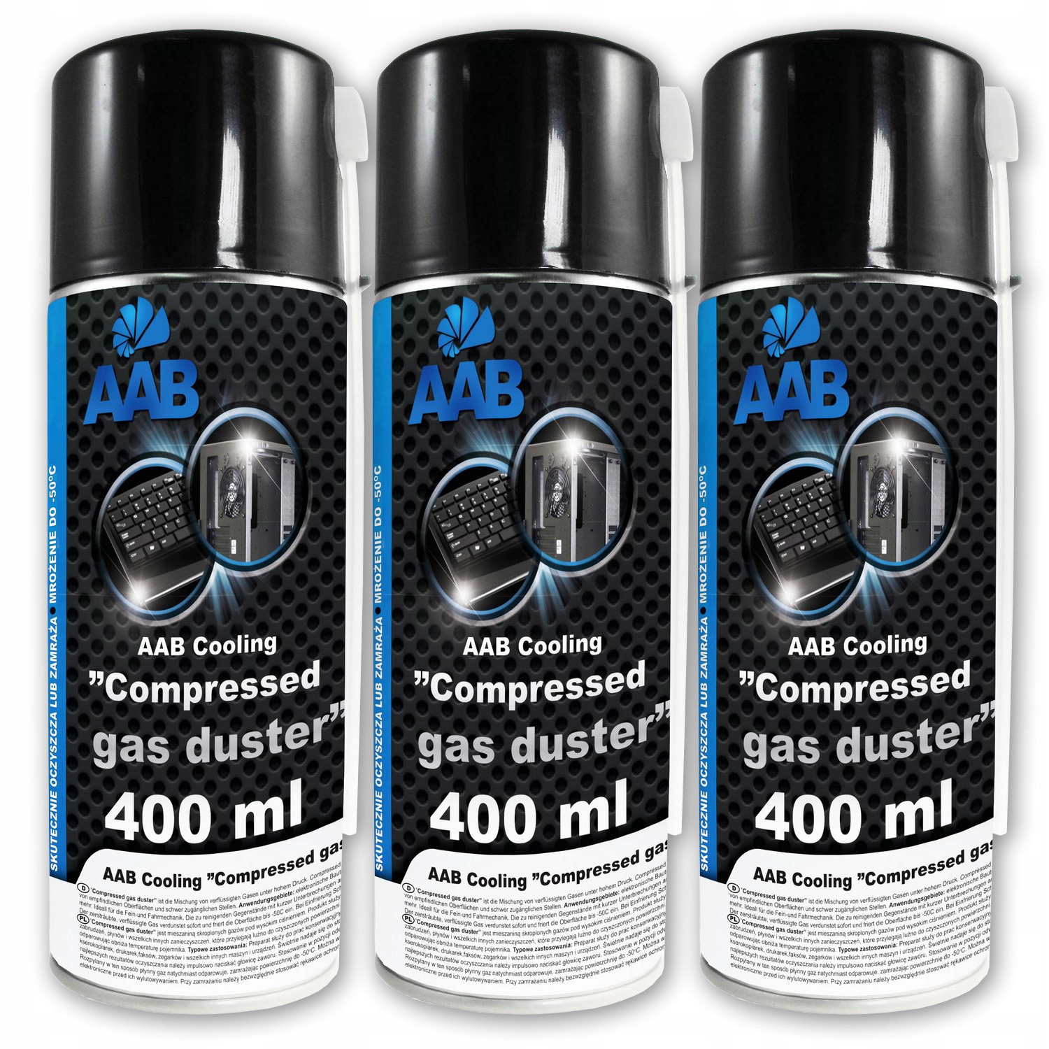 

3x Aab Cooling Sprężone Powietrze 400ml + 6x Rurka