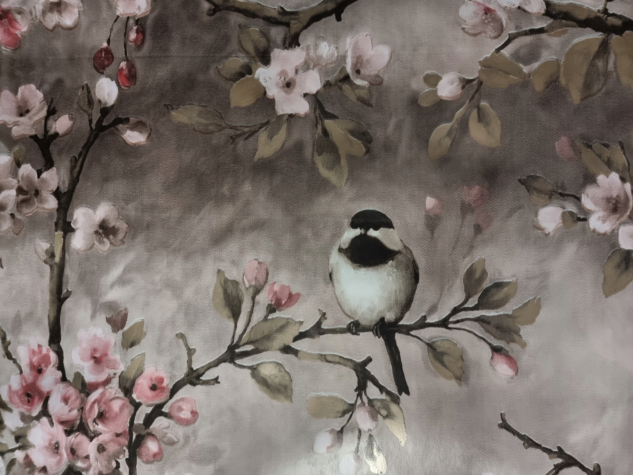 CERATA BRĄZOWA OBRUS NA METRY PTASZKI PTAKI