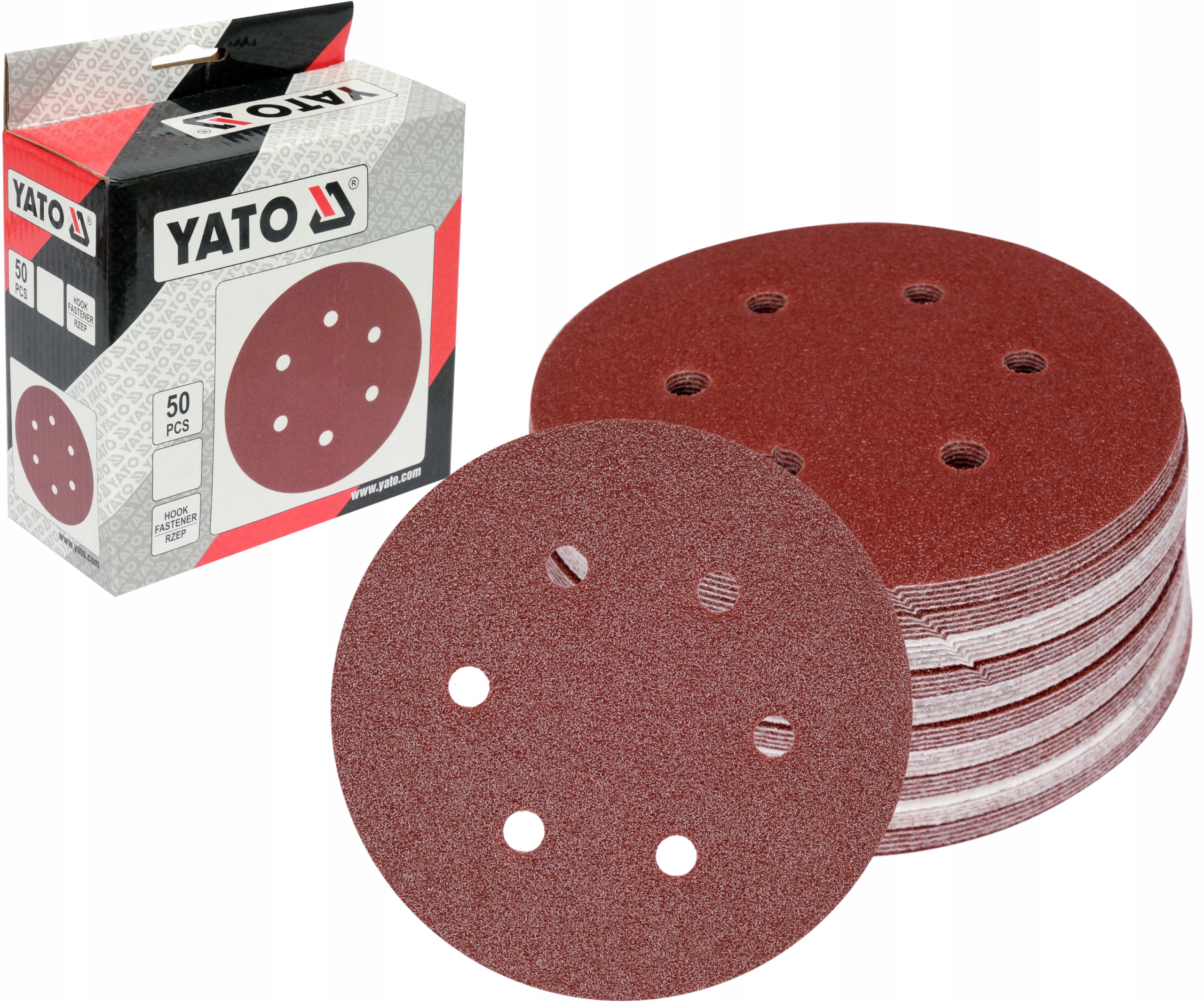 Yato Krążki Krążek Papier Ścierny Na Rzep 6 Otworów P40 150mm 50szt.