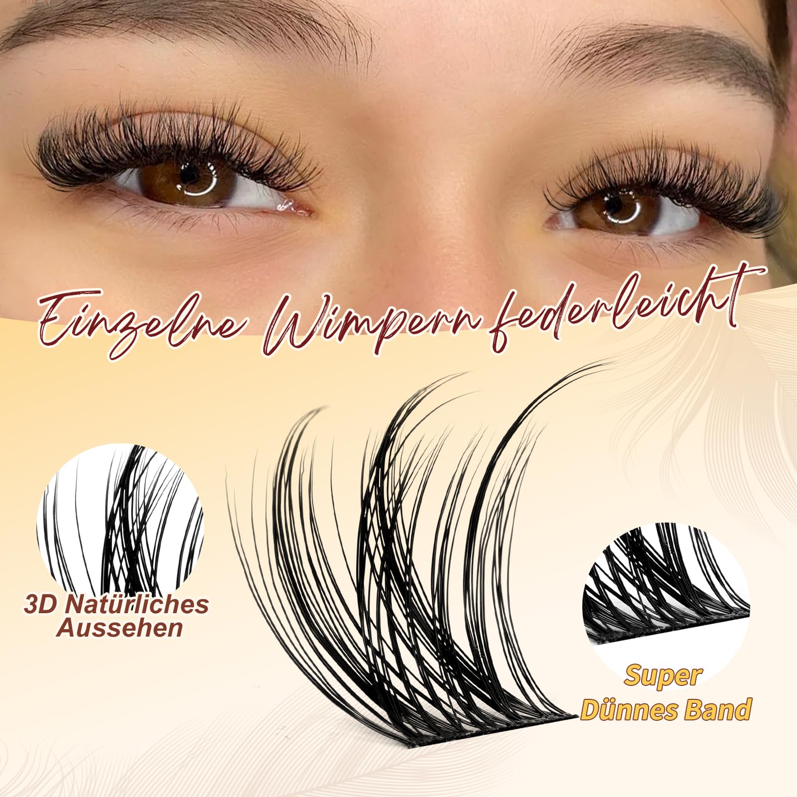 QUEWEL Przedłużanie Rzęs Zestaw Naturalne Kępki 10-16mm Z Klejem I Pęsetą — miniatura 4