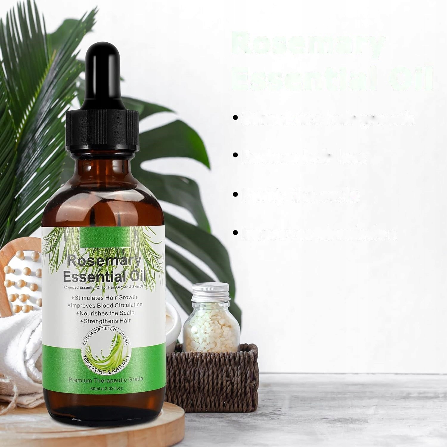 Olejek rozmarynowy na porost włosów 60ml eteryczny naturalny premium brody Rodzaj Inny