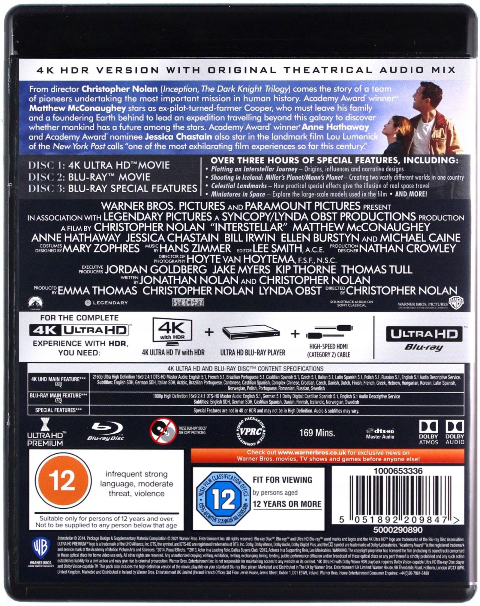 INTERSTELLAR (BLU-RAY 4K)+(2XBLU-RAY) Lektor PL Stan opakowania oryginalne