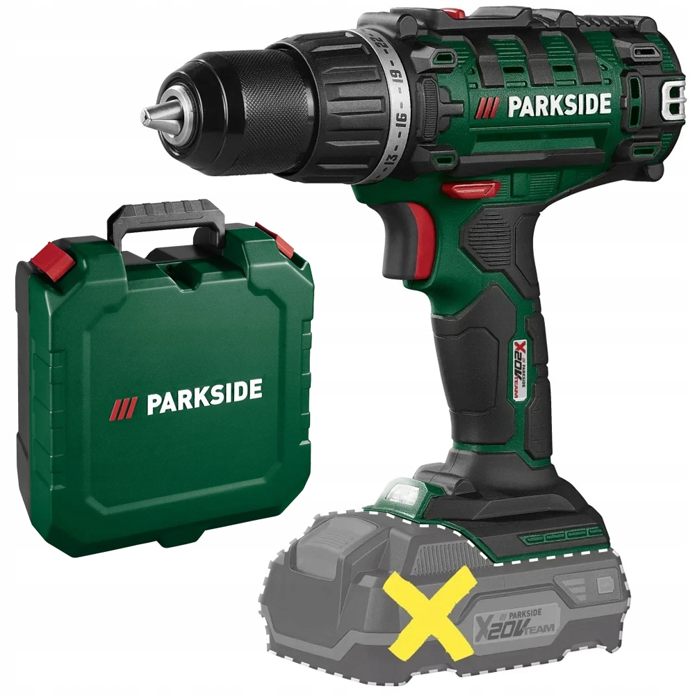 Wiertarka Akumulatorowa Parkside Pabs I9 20V Zestaw Wkrętarka Walizka