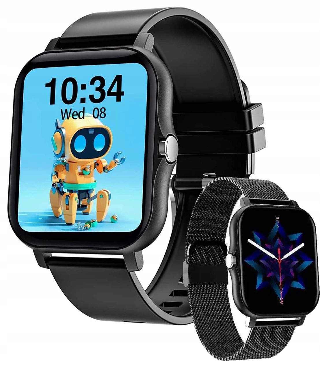 

Czarny Smartwatch Zegarek Wodoodporny 2 Paski Pl