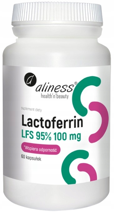 Lactoferrin Laktoferyna Lfs 90% 100mg 60kaps. Aliness Wchłanianie żelaza