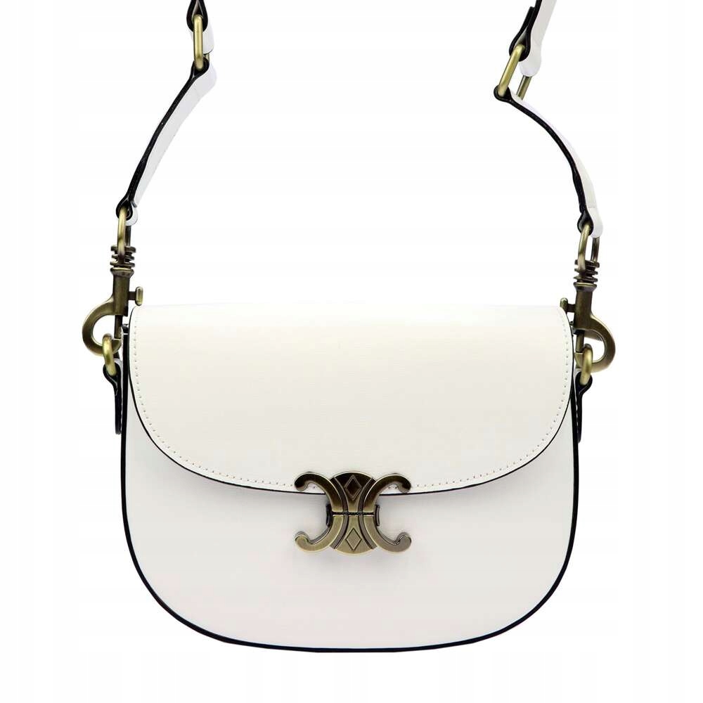 Kožená kabelka Luka Bílá Kabelka Přes Rameno Zapínání Luka 20-047