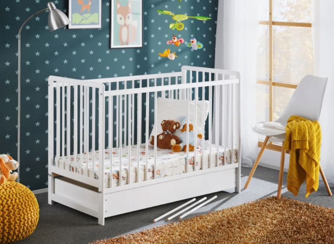 Łóżeczko dziecięce białe COPI II + pojemnik Kod producenta copi