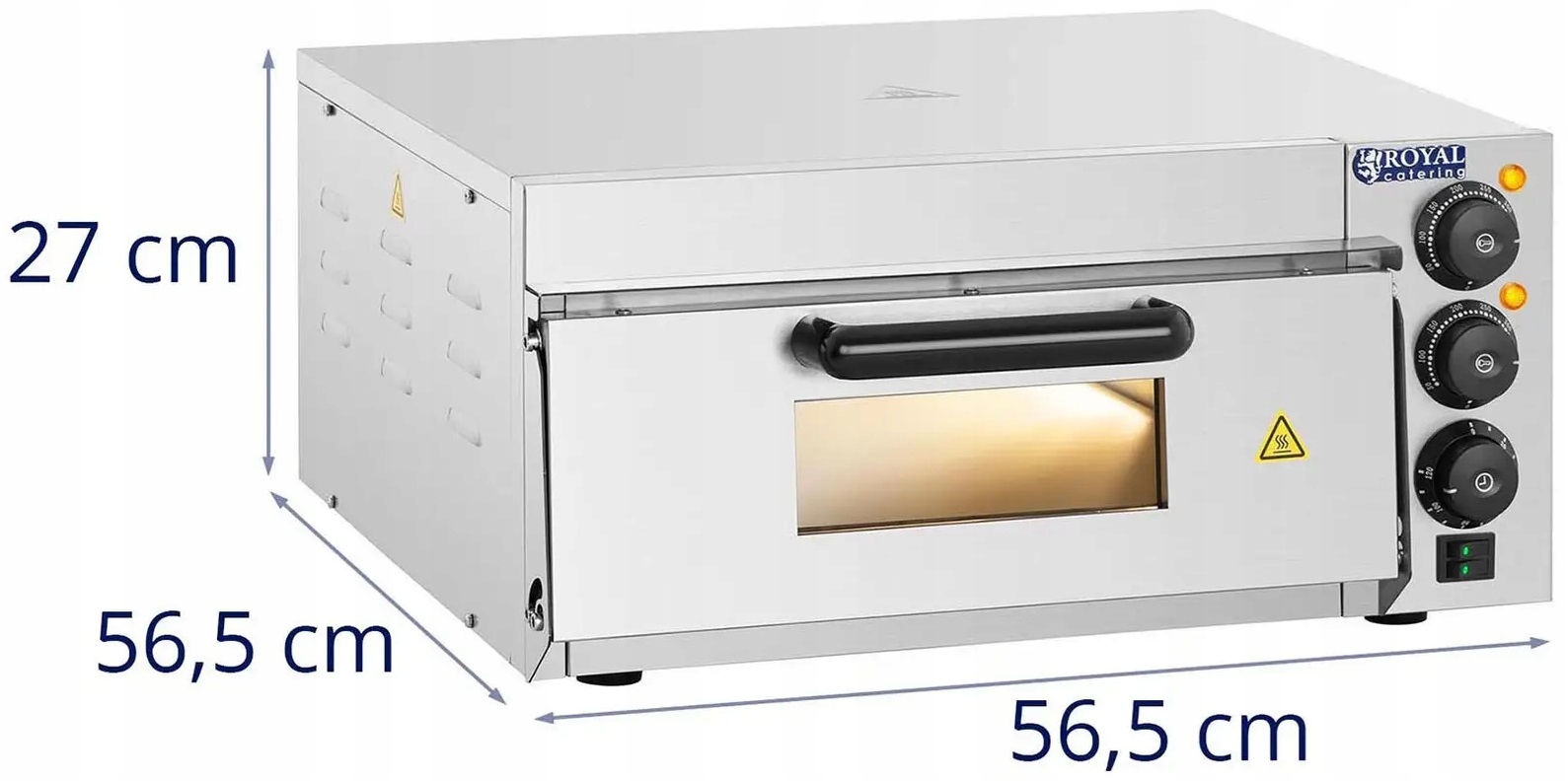 Piec do pizzy szamotowy 2000W 56.5 cm Royal Catering RCPO-2000-1PE 10010570
