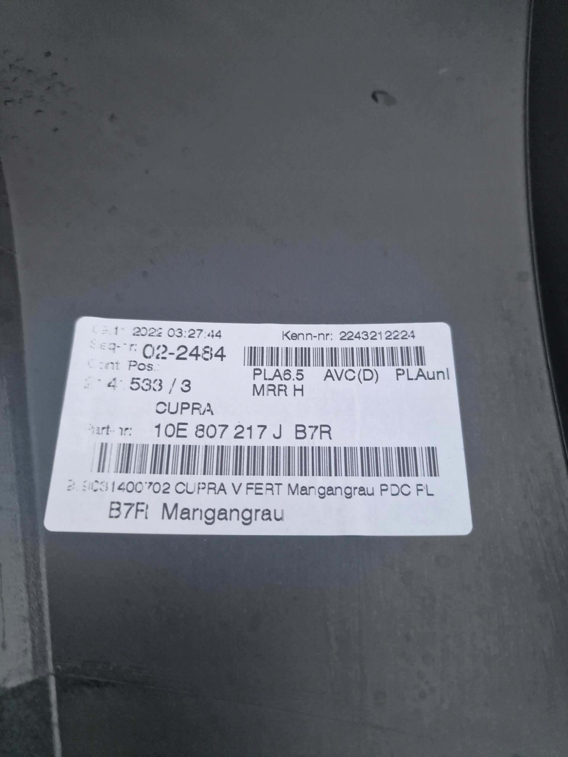 SEAT CUPRA BORN bumper front KAMERA RADAR KOMPLET NRA60