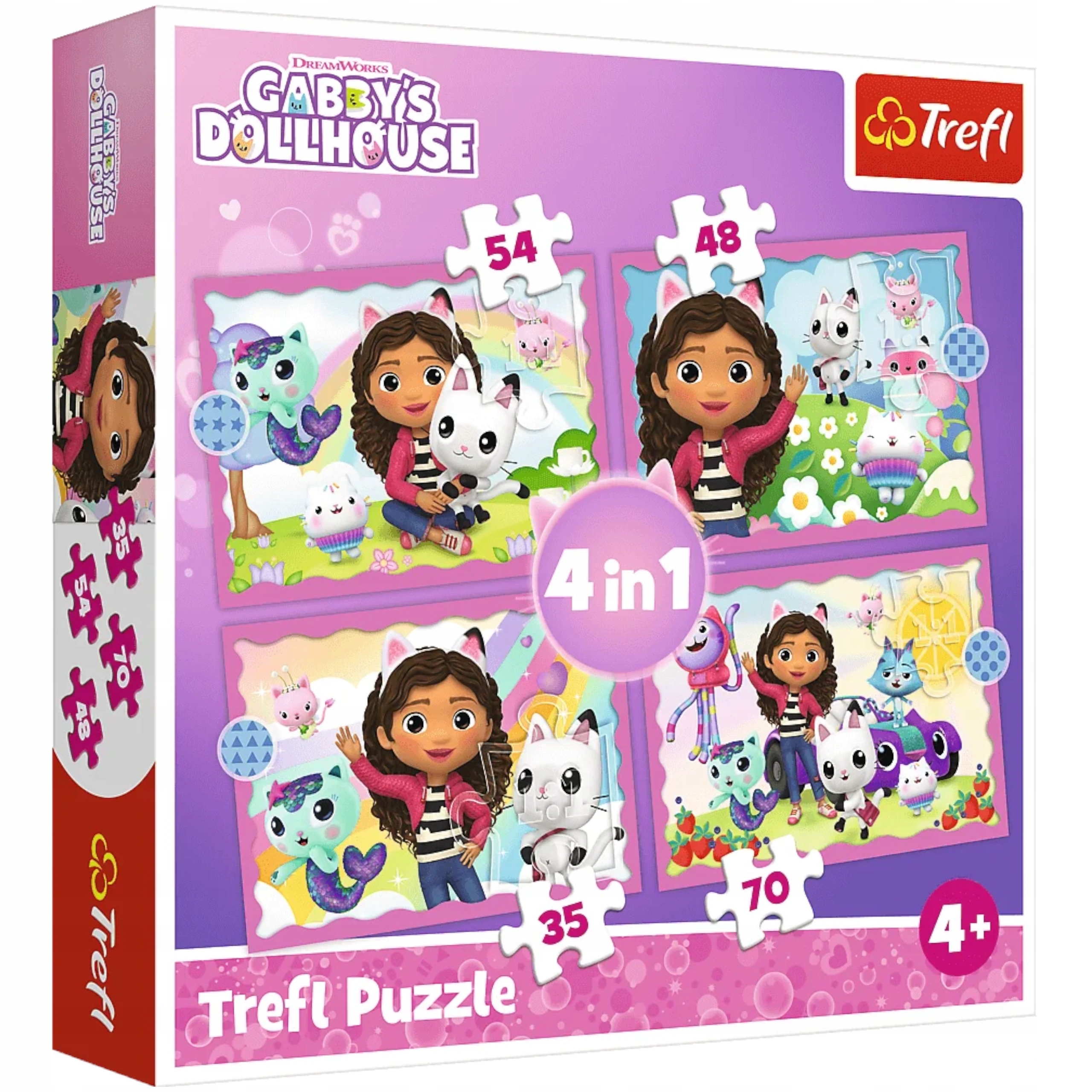 KOCI DOMEK GABI PUZZLE GABI KOTKI 4W1 4+ TREFL 34620 Wiek dziecka 4 lata +