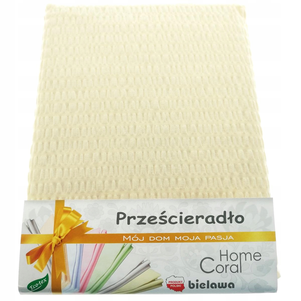 

Prześcieradło Z Kory 160x200 Kremowe 100% Bawełna