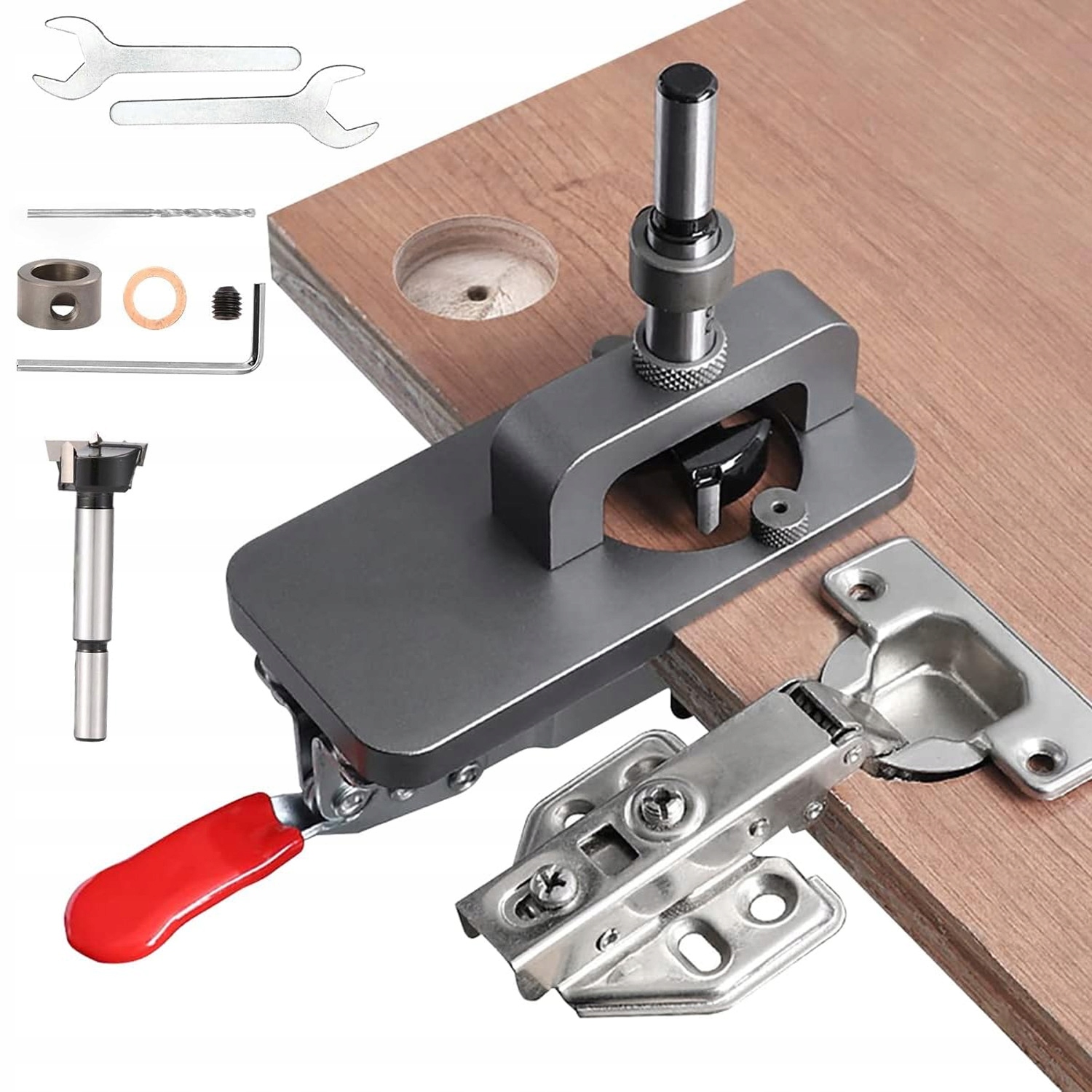 Šablona Pro Vrtání Pod Závěsy 35 MM Hliníková, Odolná Pro Nábytek