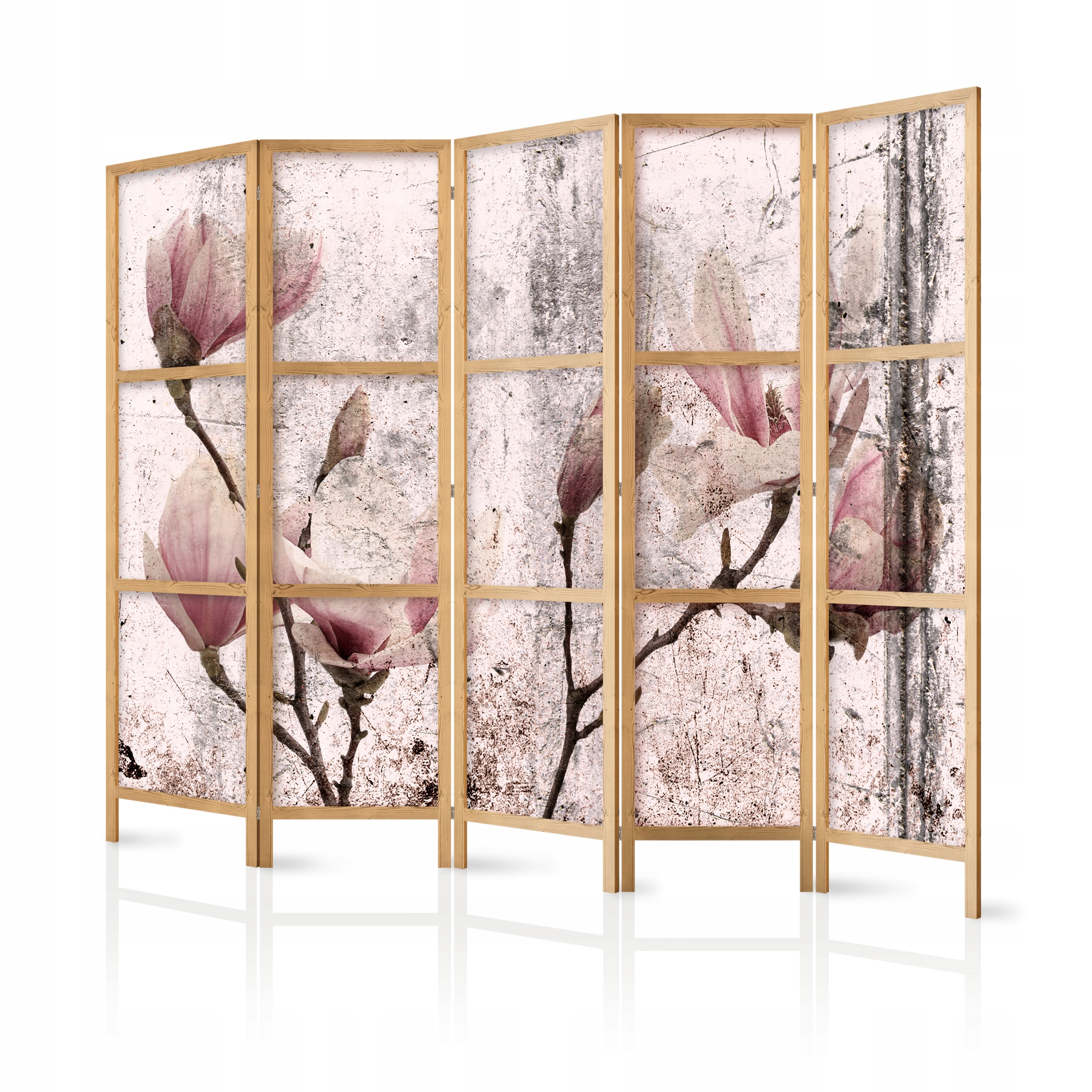 Paraván Magnolie Boho Dekorativní Dřevěný Kadeřnický Salon 225x172
