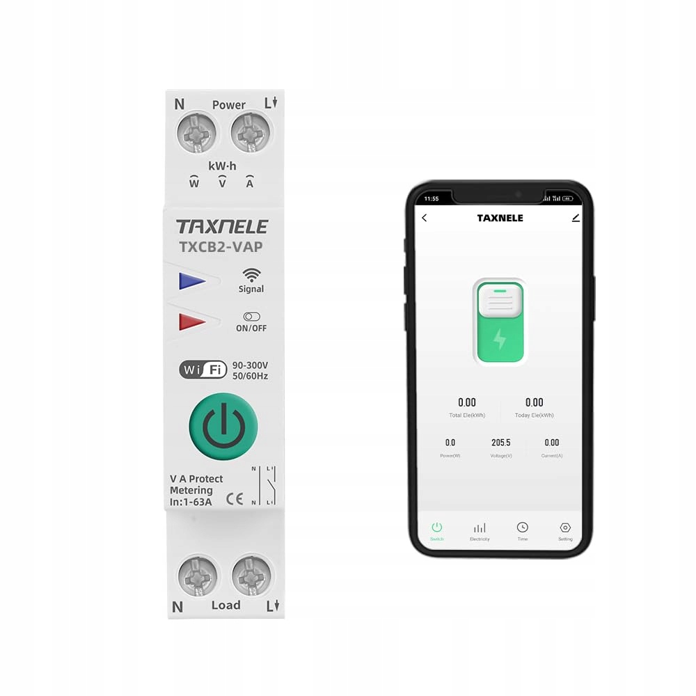 Tuya Wifi Chytrý jistič s měřením spotřeby energie KWh 1P 230 V
