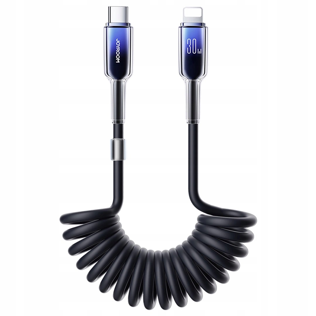 Kabel spiralny Joyroom S-A43 Crystal-Clear Series 30W Usb-c Lightning 1,5