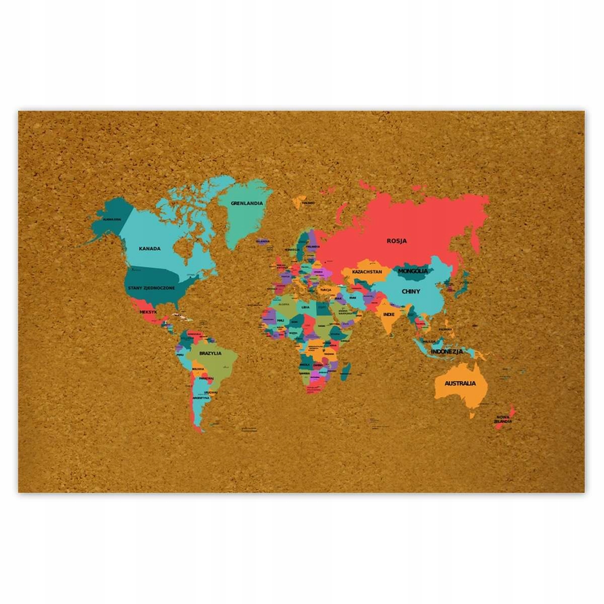 Naklejki 200x135 Mapa świata po polsku 13332048528 Allegro.pl
