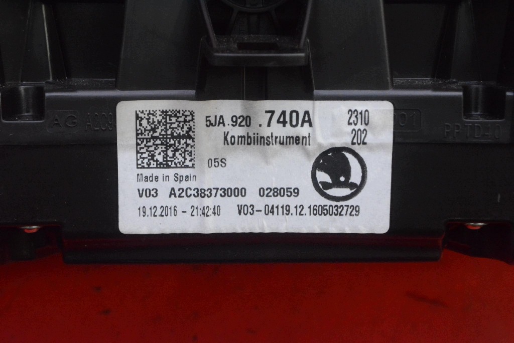 dials dials EU 5JA920740A SKODA RAPID 1.2 TSI 110 KM 12-17