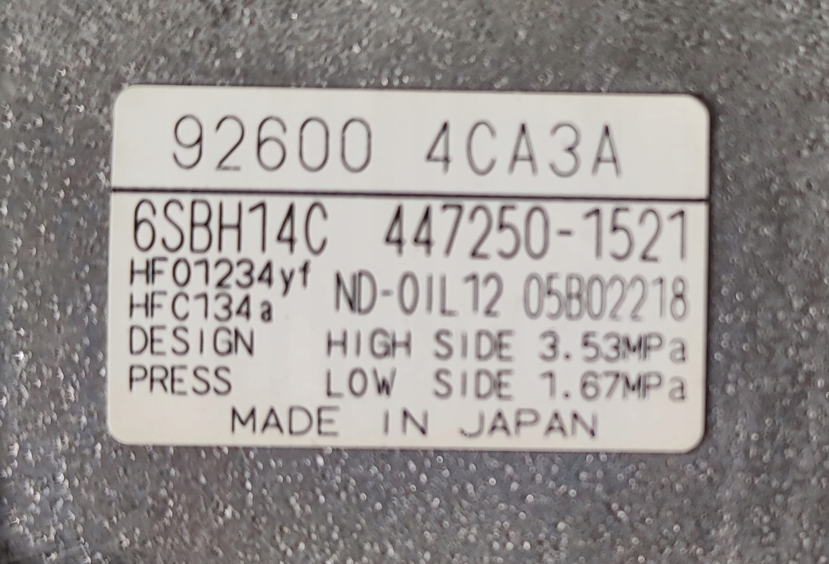 KOMPRESOR 2.0 DCI X-TRAIL KOLEOS 447250-1521 Numery katalogowe zamienników 4472501521